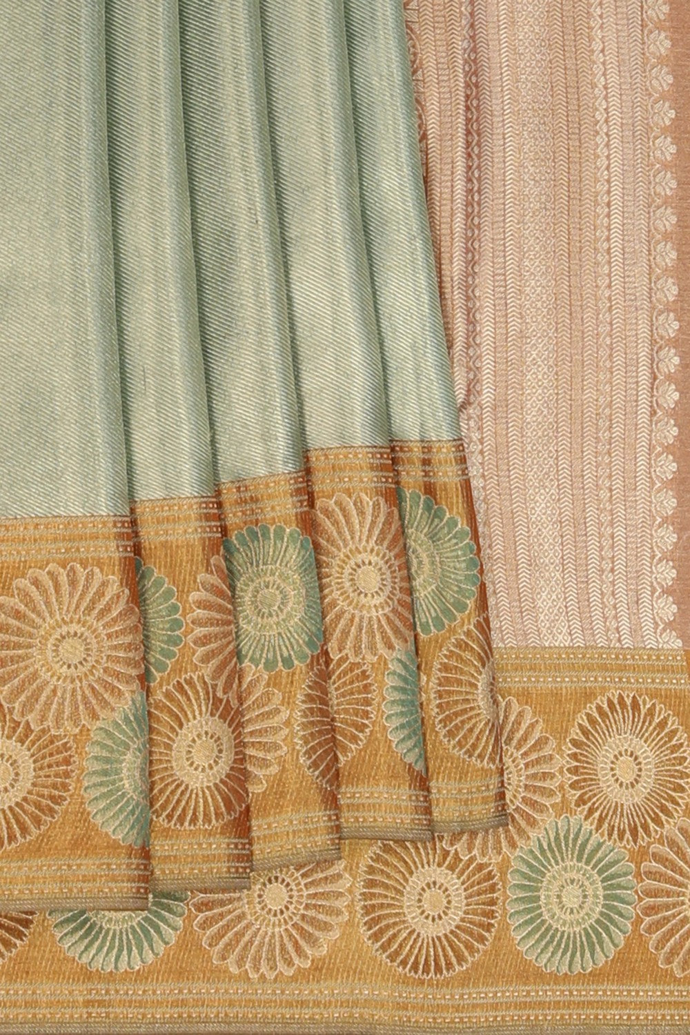 Image of Kanchipattu Gold Tissue Brocade A Rich, Luminous Sheen Saree